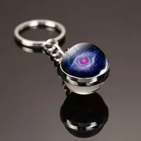 Fashion Planet Alloy Glass Unisex Bag Pendant Keychain sku image 12