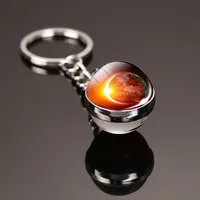 Fashion Planet Alloy Glass Unisex Bag Pendant Keychain sku image 9