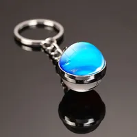 Fashion Planet Alloy Glass Unisex Bag Pendant Keychain sku image 5