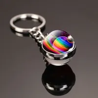 Fashion Planet Alloy Glass Unisex Bag Pendant Keychain sku image 13