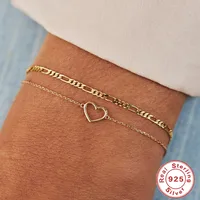 925 Sterling Silver Cable Chain Bracelets Simple Style main image 1