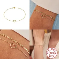 925 Sterling Silver Cable Chain Bracelets Simple Style main image 3