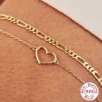 925 Sterling Silver Cable Chain Bracelets Simple Style main image 5