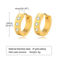 Wholesale Jewelry IG Style Solid Color 201 Stainless Steel Zircon 18K Gold Plated Bracelets Earrings Necklace Cuban Link Chain Curb Chain Cable Chain sku image 1