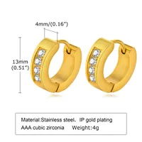 Wholesale Jewelry IG Style Solid Color 201 Stainless Steel Zircon 18K Gold Plated Bracelets Earrings Necklace Cuban Link Chain Curb Chain Cable Chain sku image 6