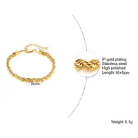 IG Style Geometric 201 Stainless Steel 18K Gold Plated Paperclip Chain Bracelets In Bulk sku image 3