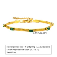 IG Style Square 201 Stainless Steel Inlay Zircon 18K Gold Plated St. Patrick Women's Bracelets Earrings Necklace sku image 2