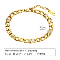 Wholesale Jewelry IG Style Solid Color 201 Stainless Steel Zircon 18K Gold Plated Bracelets Earrings Necklace Cuban Link Chain Curb Chain Cable Chain sku image 10