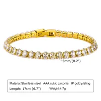 Wholesale Jewelry IG Style Solid Color 201 Stainless Steel Zircon 18K Gold Plated Bracelets Earrings Necklace Cuban Link Chain Curb Chain Cable Chain sku image 9