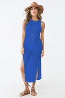 Women's Casual Fashion Round Neck Rib-knit Hollow Out Sleeveless Solid Color sku image 2