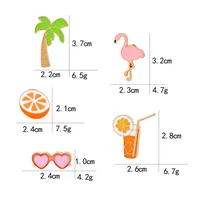 Vacation Coconut Tree Flamingo Heart Shape Alloy Metal Stoving Varnish Unisex Brooches main image 2