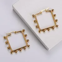 Simple Style Geometric Plating Stainless Steel No Inlaid 18K Gold Plated Earrings sku image 2
