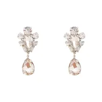 Wholesale Jewelry 1 Pair Simple Style Water Droplets Alloy Rhinestones Drop Earrings main image 3
