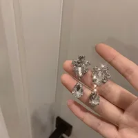 Wholesale Jewelry 1 Pair Simple Style Water Droplets Alloy Rhinestones Drop Earrings main image 1