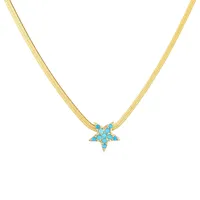 Wholesale Fashion Heart Stainless Steel Copper Plating 18K Gold Plated Necklace sku image 5
