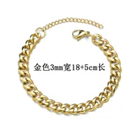 Fashion 667 Stainless Steel Stainless Steel 18K Gold Plated No Inlaid Bracelets In Bulk sku image 7