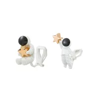 Cute Astronaut Picking Star Stud Earrings Nhdp145182 sku image 1