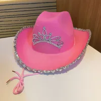 Women's Lady Solid Color Curved Eaves Cowboy Hat sku image 1