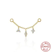 1 Piece 925 Sterling Silver Zircon Geometric Earrings sku image 6