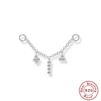 1 Piece 925 Sterling Silver Zircon Geometric Earrings sku image 3