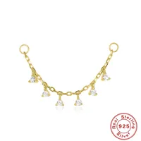 1 Piece 925 Sterling Silver Zircon Geometric Earrings sku image 1