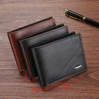 Men's Solid Color Pvc Flip Cover Wallets main image 1