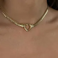 Wholesale Jewelry Retro Heart Shape 201 Stainless Steel 304 Stainless Steel Gold Plated Pendant Necklace sku image 1