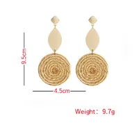 1 Pair Vacation Round Rattan Handmade Women's Drop Earrings main image 2