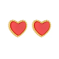 1 Pair Fashion Heart Shape Titanium Steel Plating Ear Studs main image 3