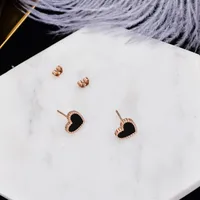 1 Pair Fashion Heart Shape Titanium Steel Plating Ear Studs sku image 4