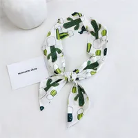 Women's Sweet Geometric Cotton And Linen Printing Silk Scarves sku image 9