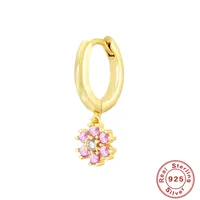 1 Piece 925 Sterling Silver Zircon Geometric Drop Earrings sku image 2