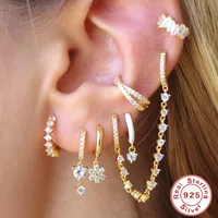 1 Piece 925 Sterling Silver Zircon Geometric Drop Earrings main image 2