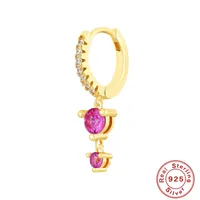 1 Piece 925 Sterling Silver Zircon Geometric Drop Earrings sku image 6