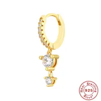 1 Piece 925 Sterling Silver Zircon Geometric Drop Earrings sku image 5