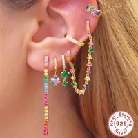1 Piece 925 Sterling Silver Zircon Geometric Drop Earrings main image 5