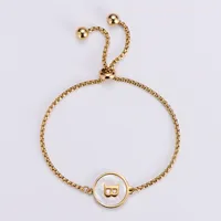 Simple Style Letter 304 Stainless Steel 18K Gold Plated Shell Bracelets In Bulk sku image 2