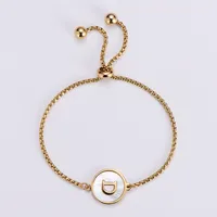 Simple Style Letter 304 Stainless Steel 18K Gold Plated Shell Bracelets In Bulk sku image 4