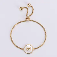 Simple Style Letter 304 Stainless Steel 18K Gold Plated Shell Bracelets In Bulk sku image 5