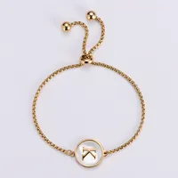 Simple Style Letter 304 Stainless Steel 18K Gold Plated Shell Bracelets In Bulk sku image 11