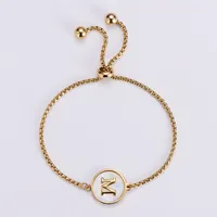 Simple Style Letter 304 Stainless Steel 18K Gold Plated Shell Bracelets In Bulk sku image 13