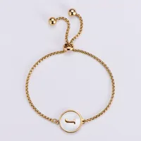 Simple Style Letter 304 Stainless Steel 18K Gold Plated Shell Bracelets In Bulk sku image 10