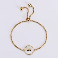 Simple Style Letter 304 Stainless Steel 18K Gold Plated Shell Bracelets In Bulk sku image 19