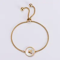 Simple Style Letter 304 Stainless Steel 18K Gold Plated Shell Bracelets In Bulk sku image 23