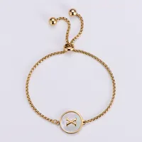 Simple Style Letter 304 Stainless Steel 18K Gold Plated Shell Bracelets In Bulk sku image 24