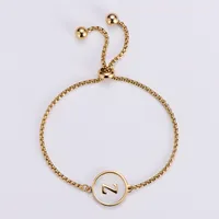 Simple Style Letter 304 Stainless Steel 18K Gold Plated Shell Bracelets In Bulk sku image 26