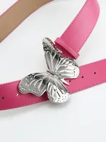 Simple Style Butterfly Pu Leather Alloy Patchwork Women's Leather Belts main image 1