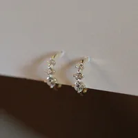 1 Pair Simple Style U Shape Sterling Silver Inlay Zircon Ear Studs main image 2