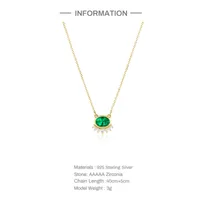 925 Sterling Silver Zircon Plating Inlay Geometric Pendant Necklace main image 3