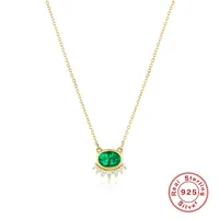 925 Sterling Silver Zircon Plating Inlay Geometric Pendant Necklace main image 1